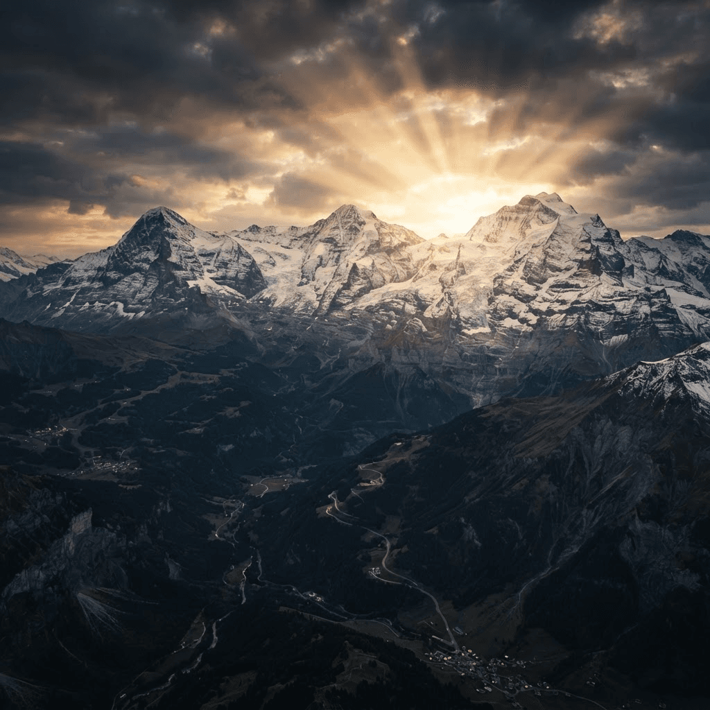 Cinematic Swiss Alps background